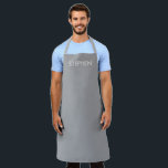 Gray minimalist custom name  schürze<br><div class="desc">Add your name on this minimalist modern design on gray background.</div>