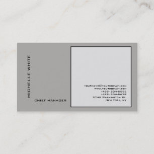 Gray Minimalistisch Elegant Schlicht Beruflich Visitenkarte