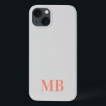Gray Minimalistisch Modern Initial Monogram Case-Mate iPhone Hülle<br><div class="desc">Minimalistisch Modernes erstes Monogramm. Erstellen Sie Ihren eigenen personalisierten iPhone Case mit individuellem Anfangsnamen.</div>