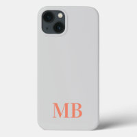Gray Minimalistisch Modern Initial Monogram