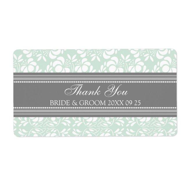 Gray Mint Damask Wedelmarken (Vorne)