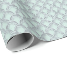 Gray Mint Green Scales Japan Waves Maroccan Geschenkpapier