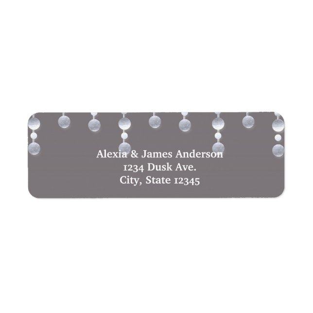 Gray Mirror Glamour Glam Elegante Adressetiketten (Vorne)