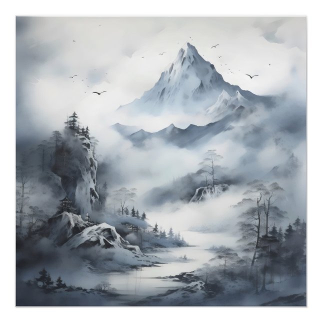Gray Mist Mountains Fotodruck (Vorne)