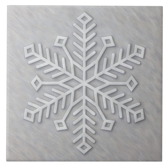 Gray Modern Art Snowflake Decorative Tile Fliese (Vorderseite)