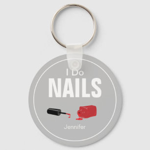 Gray Modern I Do Nails (Nageltechniker) Schlüsselanhänger