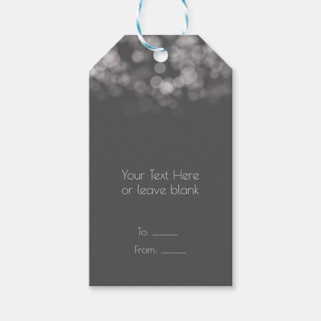 Gray Modern Minimal Lights Chic Gastgeschenk Geschenkanhänger (Vorderseite)