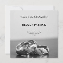 Gray Modern Wedding Einladung