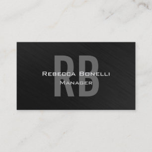 Gray Monogram Attractive Manager Business Card Visitenkarte