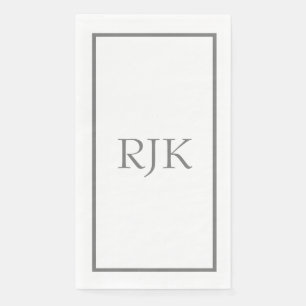 Gray Monogram Initials Individuelle Name Event 202 Serviette