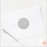 Gray Monogram Modern Wedding Runder Aufkleber<br><div class="desc">Minimalist and modern design.</div>
