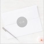 Gray Monogram Modern Wedding Runder Aufkleber<br><div class="desc">Minimalist and modern design.</div>