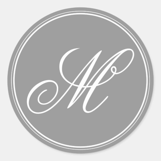 Gray Monogram Stickers (Vorderseite)