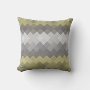 Gray Mosaic Diamond Geometric Muster Kissen