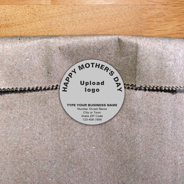 Gray Mother Day Business Round Sticker (Von Creator hochgeladen)