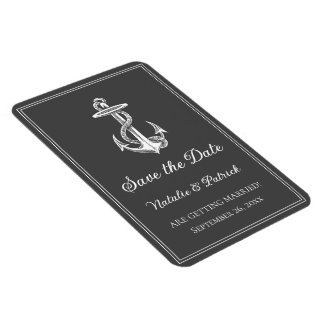 Gray Nautical Anchor Save the Date Magnet
