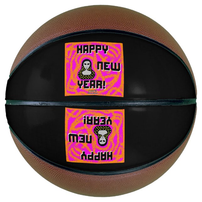 Gray New Year wünscht Basketball (Vorderseite)