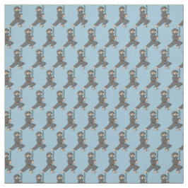 Gray Ninja 2 Design Fabric Stoff