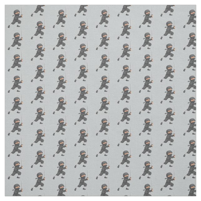 Gray Ninja Design Fabric Stoff (Muster)