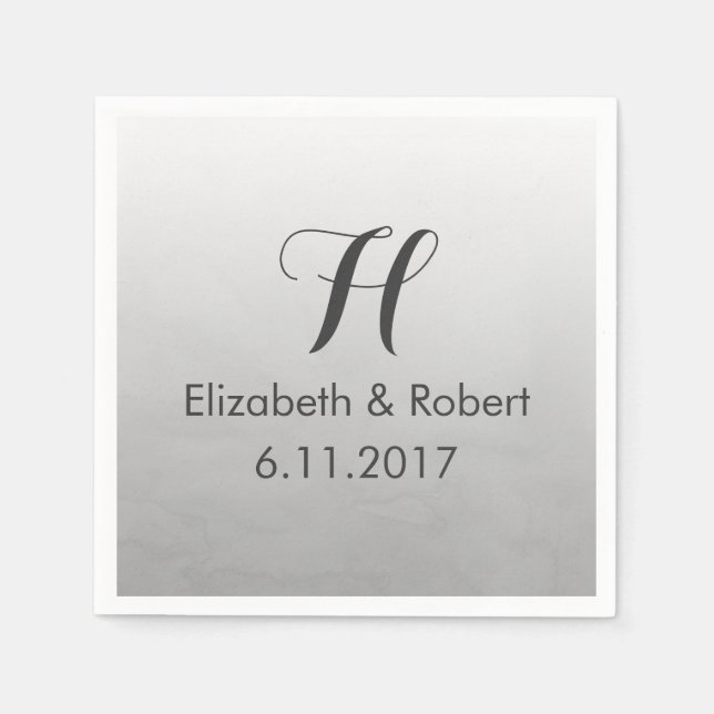 Gray Ombre Watercolor Serviette (Vorderseite)