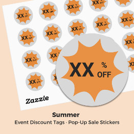 Gray & Orange ・ 9-Punkte-Rabatt auf den Verkauf vo Runder Aufkleber