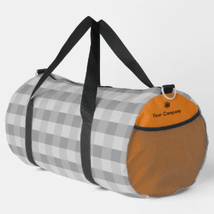 Gray Orange Akzente für Werbepixel Muster Duffle Bag