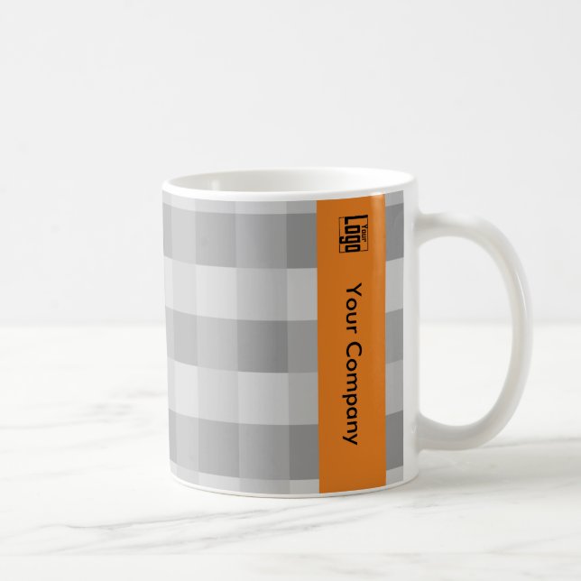 Gray Orange Akzente für Werbepixel Muster Kaffeetasse (Rechts)