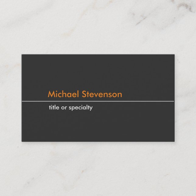 Gray Orange Clear Trendy Standard Business Card Visitenkarte (Vorderseite)