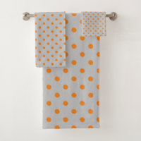 Gray Orange Polka Dot