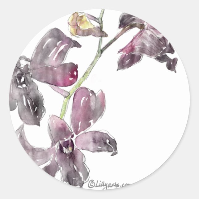 Gray Orchid Wedding Umschlag Aufkleber (Vorderseite)