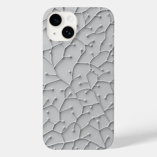 Gray Organic Pattern iPhone Case Minimal Style (Rückseite)