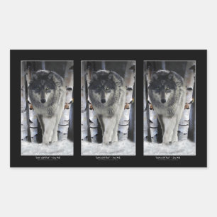 GRAY PACK WOLF Wildlife Supporter Artwork Rechteckiger Aufkleber