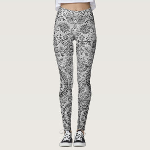 GRAY PAISLEY LEGGINGS