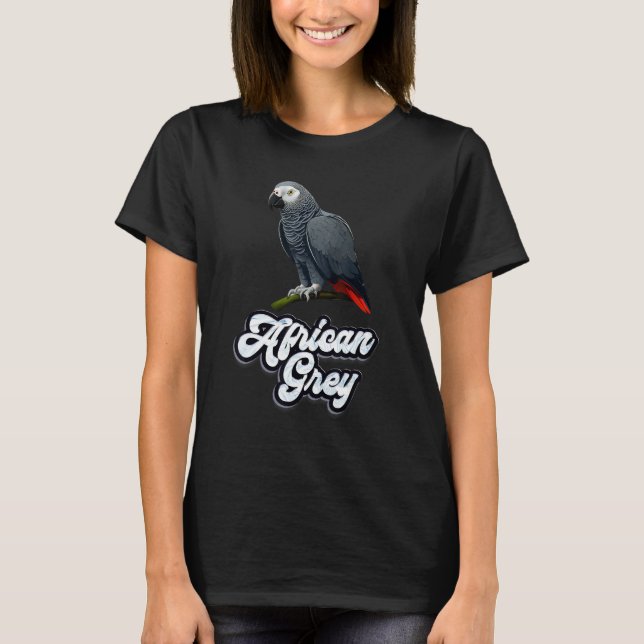 Gray Parrot Bird  Parrots Parrot African Grey  1 T-Shirt (Vorderseite)