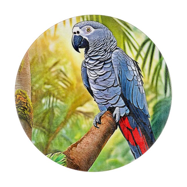 Gray Parrot Perch Schneidebrett (Vorderseite)