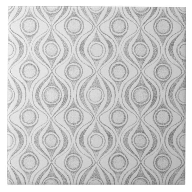 Gray Patterns С ircles Fliese (Vorderseite)