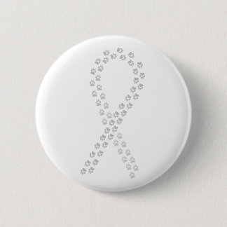 Gray Pawprint Ribbon Button