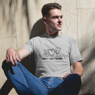 Gray Peace Liebe nährend Aufwertung T-Shirt