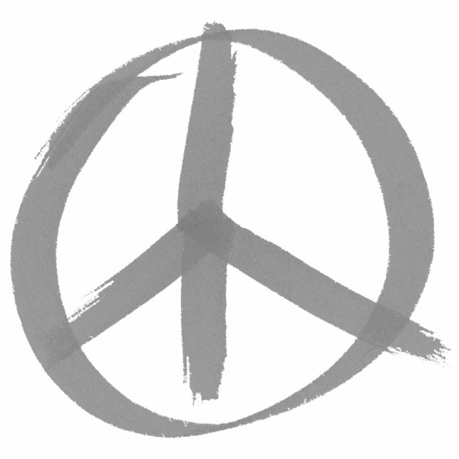 Gray Peace Sign Freistehende Fotoskulptur (Vorne)