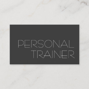 Gray Personal Trainer Fitness Business Card Visitenkarte