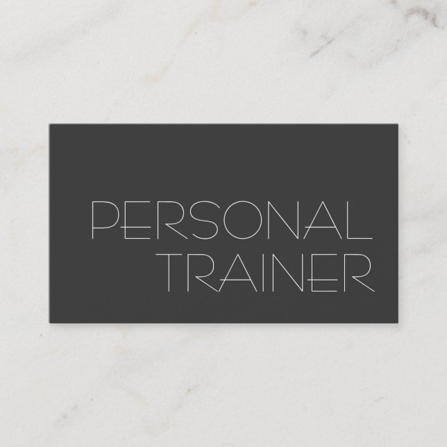 Gray Personal Trainer Fitness Business Card Visitenkarte (Vorderseite)