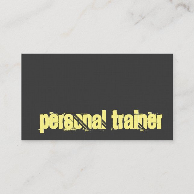 Gray Personal Trainer Fitness Sport Custom Linen Visitenkarte (Vorderseite)