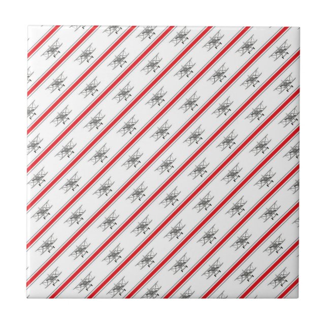 Gray Plane Red Lines Airplanes Pilot Plane Fliese (Vorderseite)
