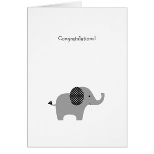 Gray Polka Dot Elephant Baby Glückwunschs Card