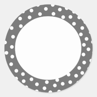 Gray Polka Dot Label Runder Aufkleber