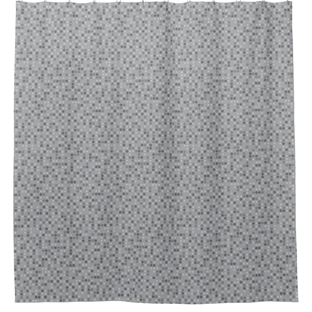 Gray Polka Dots Duschvorhang (Vorderseite)