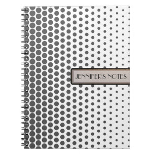 Gray Polka Dots Elegant Modernes Weiß Notizblock