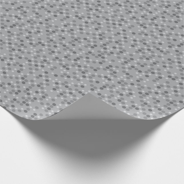 Gray Polka Dots Geschenkpapier (Ecke)