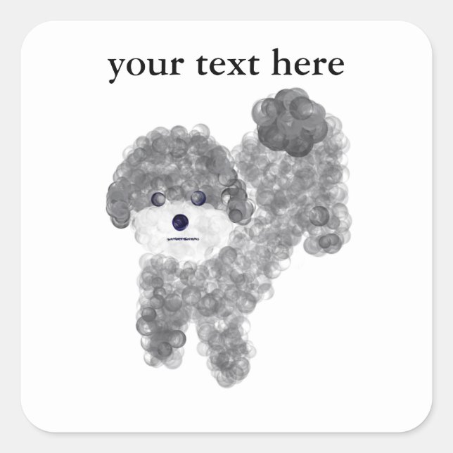 Gray Poodle #1 Stickers (Vorderseite)