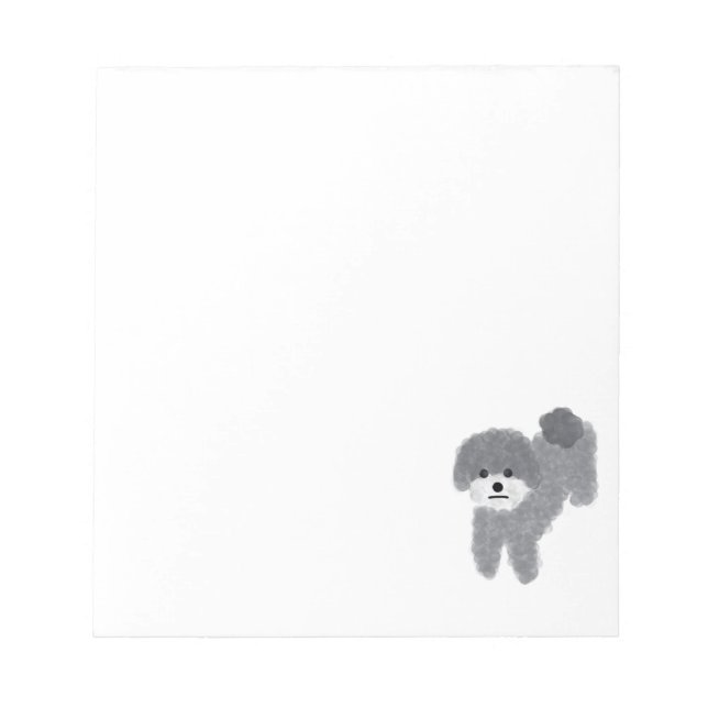 Gray Poodle #2 Notepad Notizblock (Vorderseite)